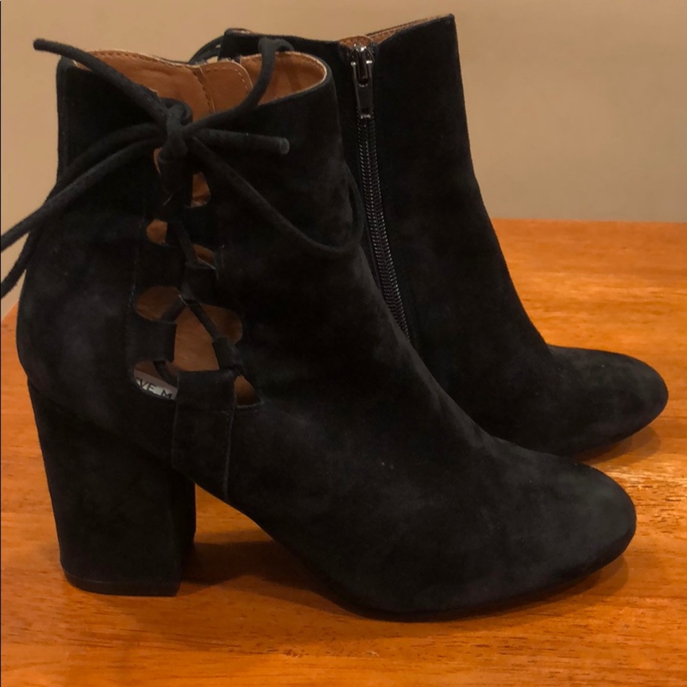 Steve Madden black lace up booties